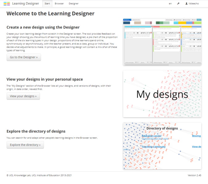 Fichier:Interface de départ de Learning Designer.png