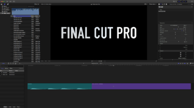 Exemple de l'interface de Final Cut Pro