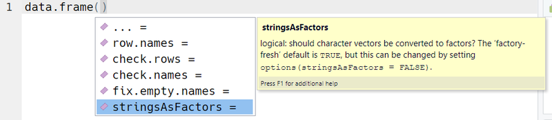 Fichier:RStudio suggestion paramètres d'une fonction.png