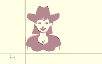 Simplified cowgirl imported and extruded