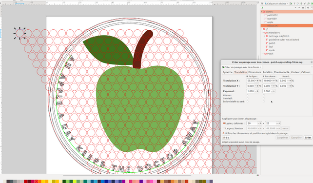 Apple: Creating a large enough tile tiles to fill an object with circles