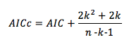 Formule pour calculer l'AICc