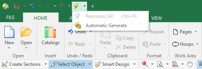 Process button/menu - pour fermer automatic generate