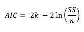 Formule pour calculer l'AIC