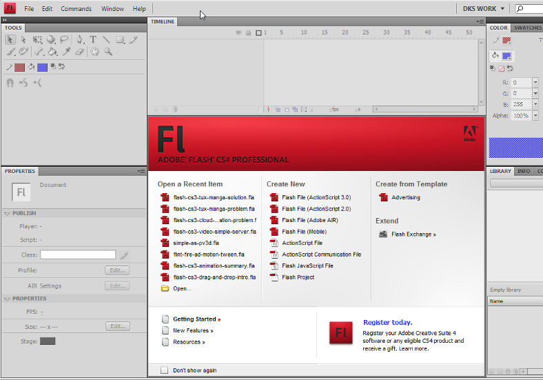 Fichier:Flash-cs4-welcome-screen.png