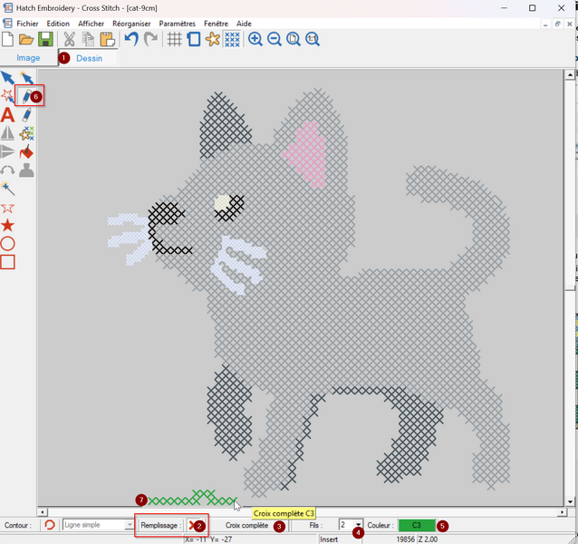 Cross Stitch GEM de Hatch 3 en mode "dessin"