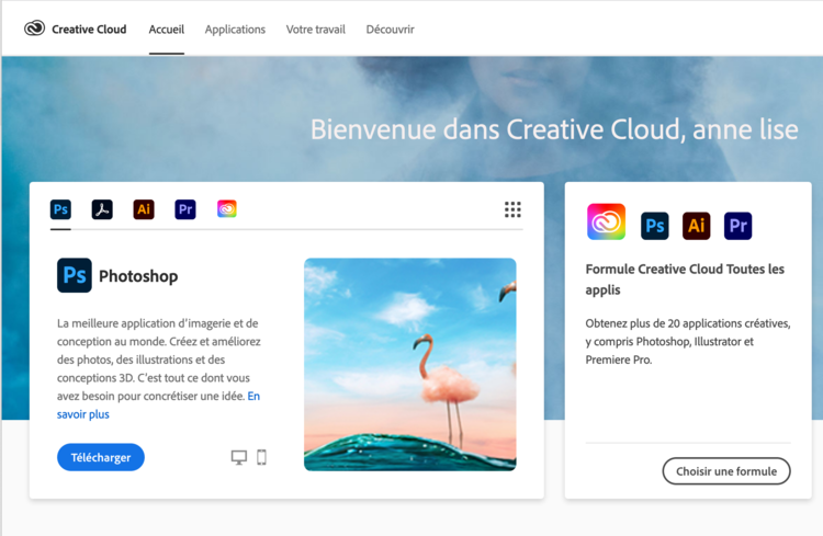 Accès au créative cloud