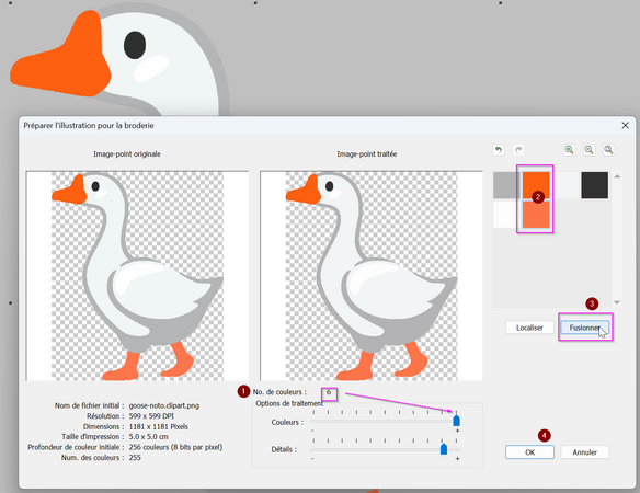 Fusion de couleurs dans Hatch 3
