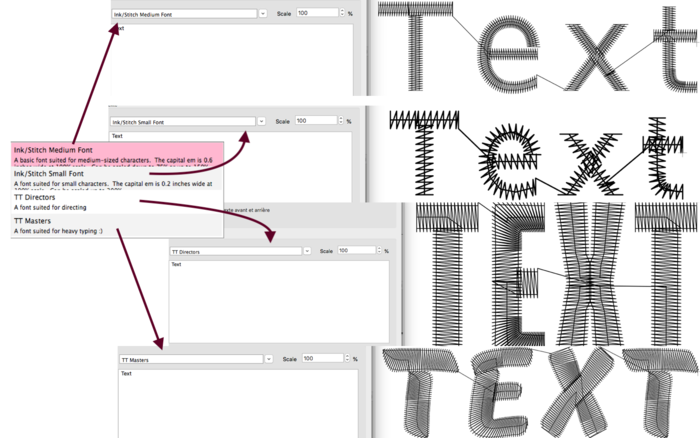 Les différentes polices sur InkScape 0.92