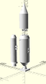 Visualisation de la fusée complète dans OpenSCAD