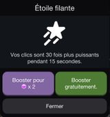 Exemple du Booster Etoile filante - Capture d'écran du jeu sur iOS.
