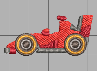 Emoji Racing Car numérisé avec trop de détails
