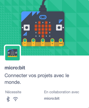 Nouvelle extension "Micro:bit"apportée par Scratch 3