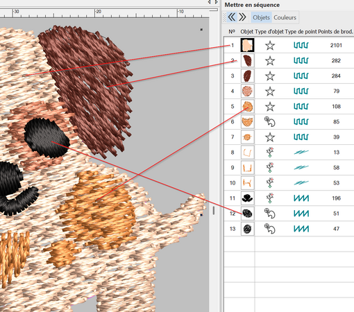 Panneau de séquence détaillé dans Hatch 3