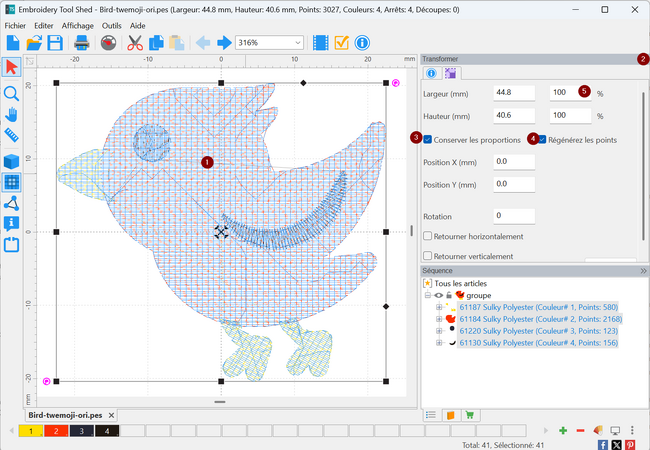 Diminuer un motif avec recalcul des points dans ToolShed