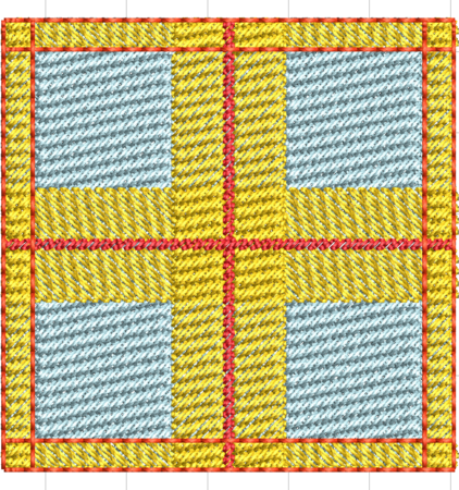 Tartan avec des lignes à la place de rectangles (simulation)