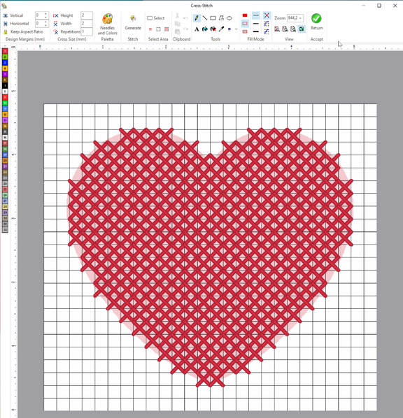 Éditeur Cross Stitch dans Embroidery Office 23