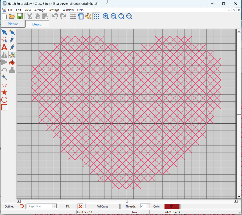 Cross Stitch GEM de Hatch 3 en mode "dessin"