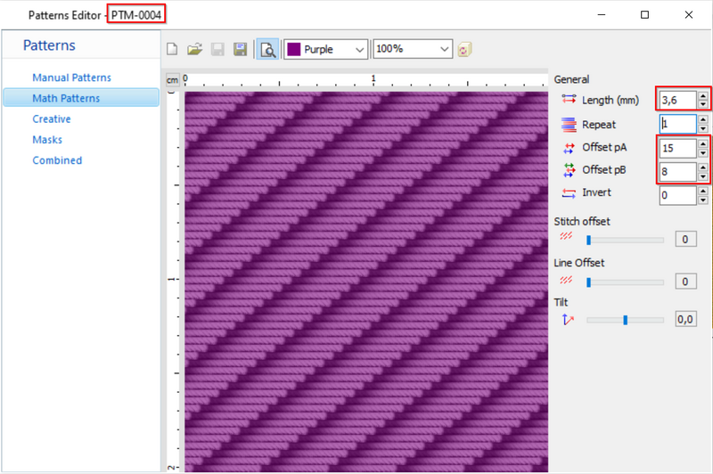 Screenshot of Embroidery Office 23 Pattern Editor - manual fill