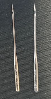 Left: Stretch needle, right embroidery needle (very similar).